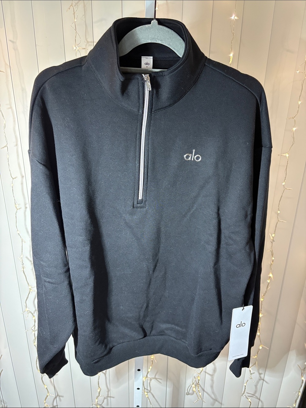 Alo Accolade 1/4 Zip Pullover Black medium unisex.    #26